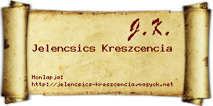 Jelencsics Kreszcencia névjegykártya